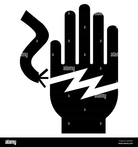 Electrical Shock Hazard Symbol Vector Black And White Stock Photos