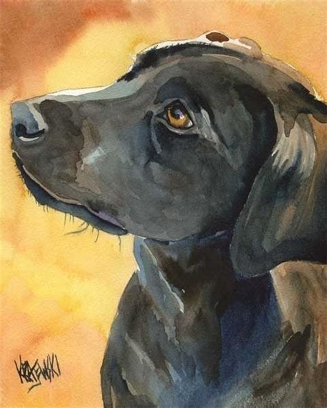 Black Lab Art Puppy Painting Labrador Retriever Art Print Of Etsy