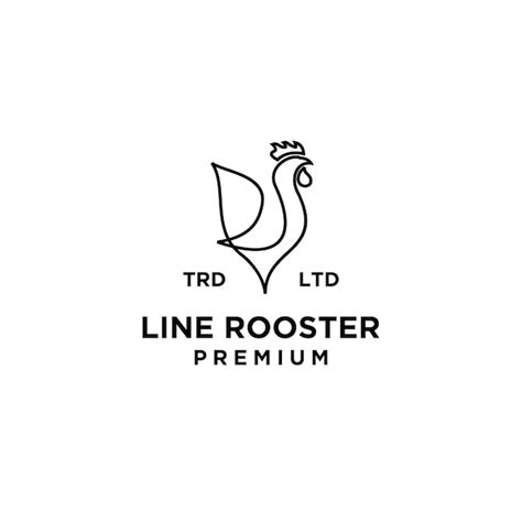 Design Do Logotipo Da Linha De Cata Vento Premium Rooster Vetor Premium