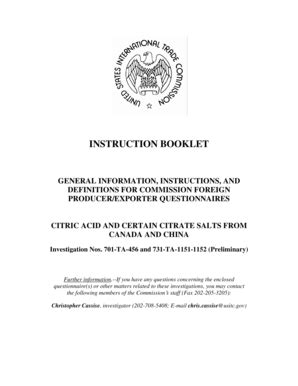 Fillable Online Usitc Instructions Fp Doc Usitc Fax Email Print