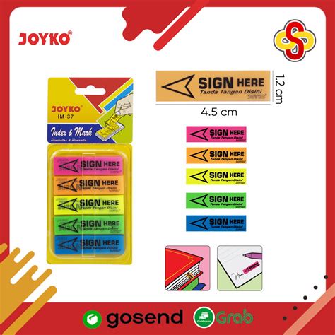 Jual Marker Index Penanda Pembatas Plastik Panah Sign Here Joyko