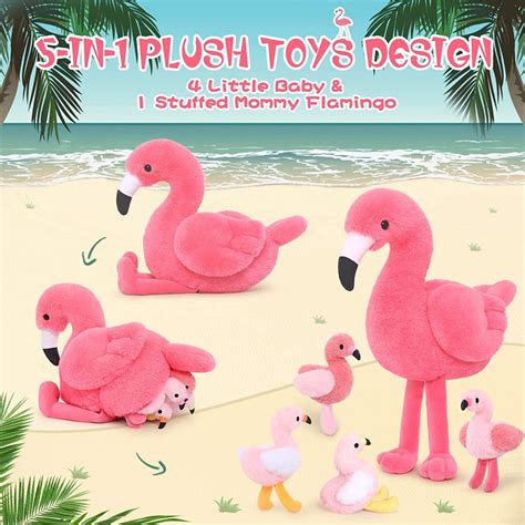 Morismos 18 Plush Flamingo Stuffed Animal Mommy Stuffed Flamingo With