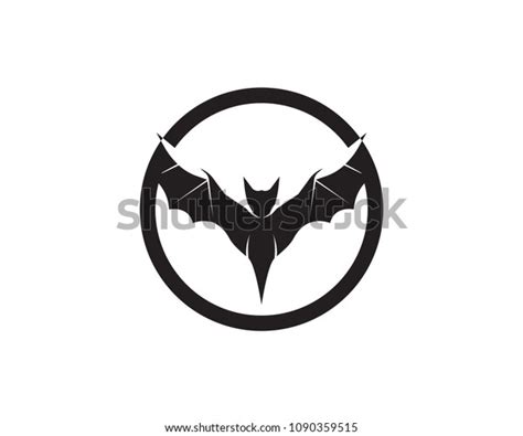 Bat Black Logo Template White Background Stock Vector Royalty Free