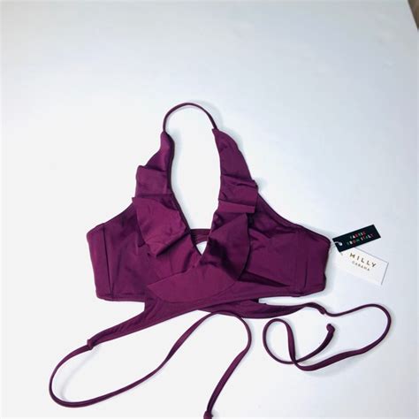 Milly Cabana Swim New W Tags Milly Cabana Plum Ruffle Wrap Bikini S Poshmark