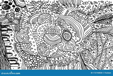 Abstract Pattern Organic Elements Coloring Page For Adults Doodle