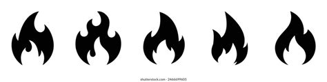 Fire Flames Icon Set Fire Flames Stock Vector Royalty Free