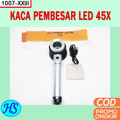 Jual Kaca Pembesar LED 45x Lampu Lup Lensa Magnifier Handheld