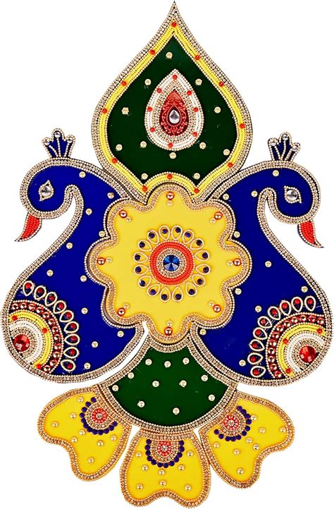 Peacock Floor Rangoli Designer Reusable Large Rangoli Acrylic Rangoli