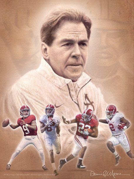 Daniel Moore Nick Saban Era Trophy Limited Edition Giclee Canvas The Beveled Edge