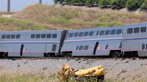 Amtrak train with 198 passengers derails after hitting truck on tracks in Southern California