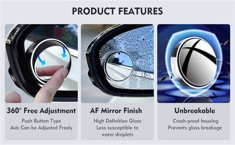 2Pcs Blind Spot Mirrors For Cars 360Rotatable Blindspot Mirrors For