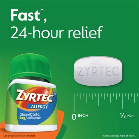 Zyrtec 24 Hour Allergy Relief Tablets Cetirizine Hcl 7000 Ct King