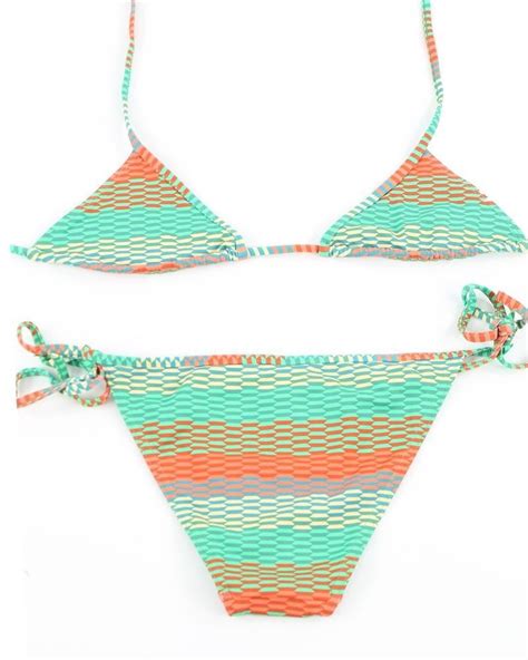 Bikini Vert Et Corail Bretelles Pamela De Beaumane V Tements De