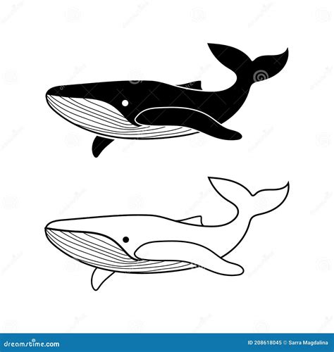 Whale Line Logo Vector Stock Vector Illustration Of Line