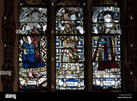 Medieval Stained Glass In The Beauchamp Chapel St Mary`s Church