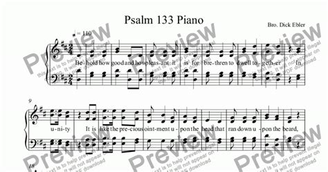 Psalm 133 Piano Download Sheet Music Pdf File