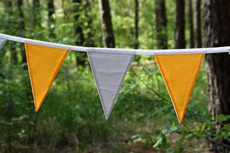 12 Cotton Flag Garland Bunting. Flags Garland for the Holiday. Children's Room Garland. Cotton ...