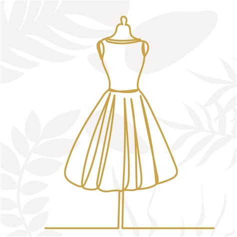 Premium Vector Dress On Mannequin One Continuous Line Drawing