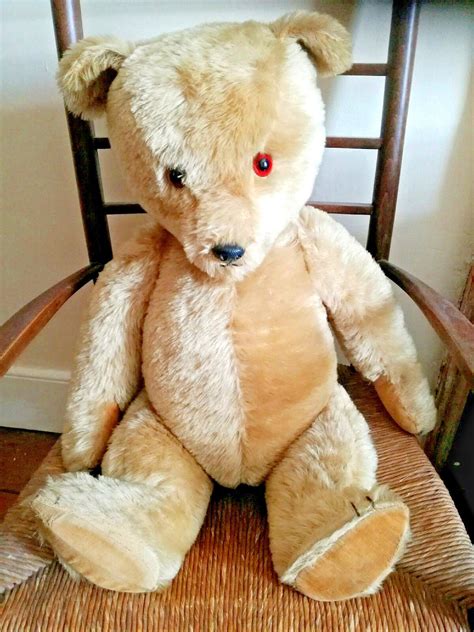 Huge Old Vintage Antique Chiltern Hugmee Teddy Bear Mohair Soft Toy