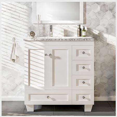 Eviva Happy X Transitional Gray Bathroom Vanity With White