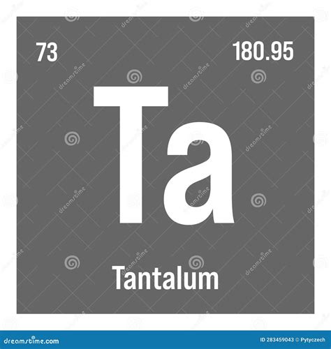 Tantalum Ta Periodic Table Element Stock Vector Illustration Of