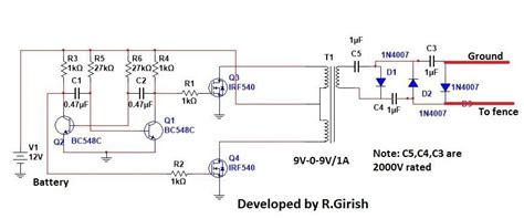 Fence Energiser Circuit Diagram Electric Fence Circuit Diagr