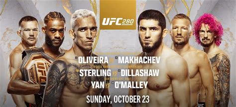 Ufc 280 Charles Oliveira Vs Islam Makhachev Fight Card