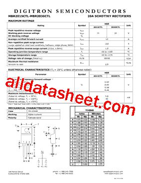 Mbr Ctl Datasheet Pdf Digitron Semiconductors