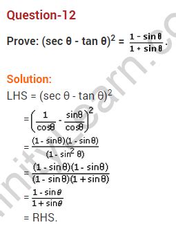 Introduction To Trigonometry Class 10 Extra Questions Maths Chapter 8