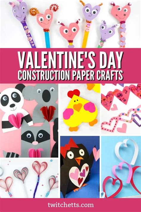 20 Construction Paper Valentine Crafts For Kids Twitchetts