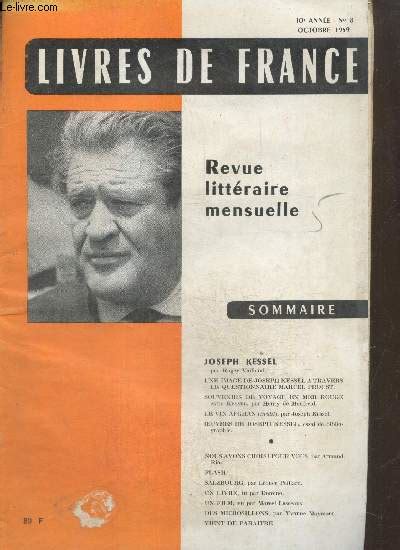 Livres de France 13e année n9 Novembre 1962 Sommaire Simone de