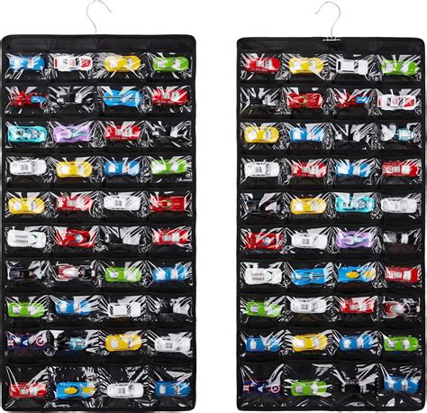 Huhynn Storage Case Compatible With Hot Wheels Matchbox Cars Double Sided Hanging Display