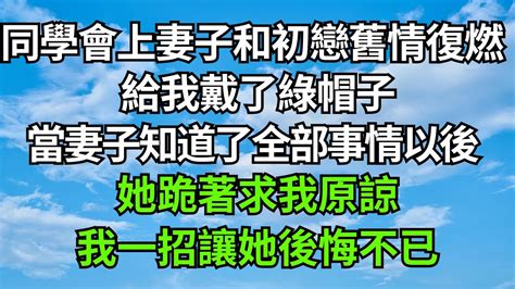 同學會上妻子和初戀男友舊情復燃，給我戴了綠帽子，當妻子知道了全部事情以後，她跪著求我原諒，我一招讓她後悔不已！【浮夢一生】落日溫情情感故事花開富貴深夜淺讀深夜淺談家庭矛盾爽文