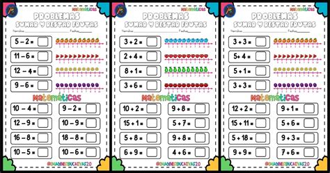Sumas Y Restas Con Pistas Visuales