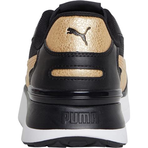 Buy Puma Womens R Voyage Distressed Trainers Black Gold