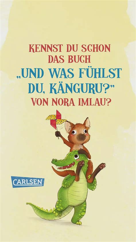 Und Was F Hlst Du K Nguru Das Erste Kinderbuch Von Nora Imlau F R