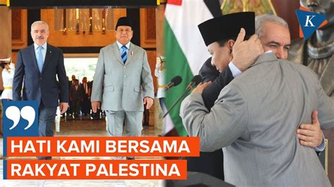 Momen Pertemuan Menhan Prabowo Dan Pm Palestina Youtube