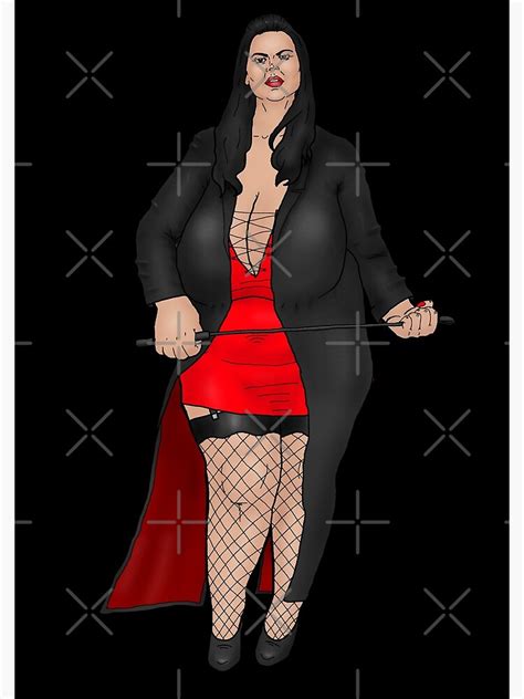 BBW Dominatrix With Very Large Breasts In A Red Dress And Leather Coat Spiral Notebook For