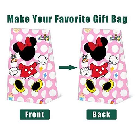 24 Mickey Minnie Mouse Bolsas De Papel Para Dulces Con Pegatinas