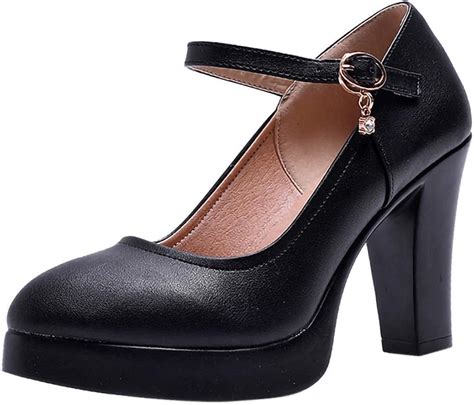 Luckycat Zapatos De Tac N Ancho Altas Vestir Noche Chic Para Mujer