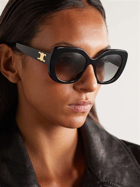 Black Oversized Cat Eye Acetate Sunglasses CELINE EYEWEAR NET A PORTER