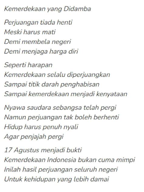 10 Contoh Puisi Kemerdekaan 4 Bait Untuk Menyambut 17 Agustus