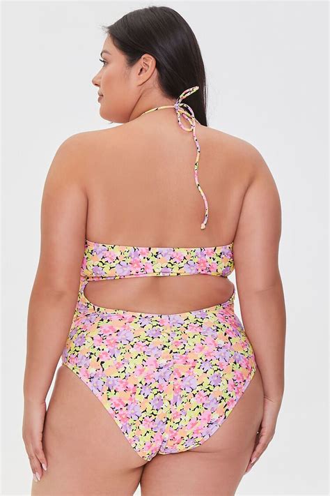 Plus Size Floral One Piece Swimsuit