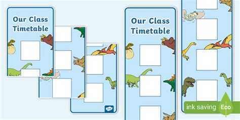 Dinosaur Vertical Visual Timetable Parent Home Display