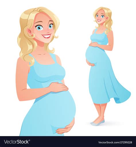 Smiling Pregnant Woman Royalty Free Vector Image