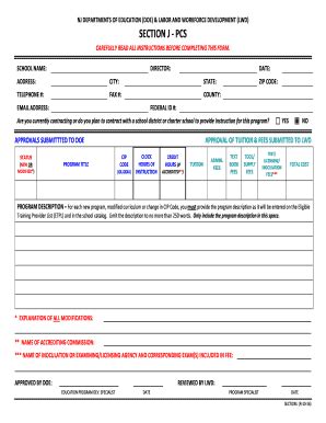 Fillable Online Lwd Dol State Nj Section J Fillable Updated 100316 Docx