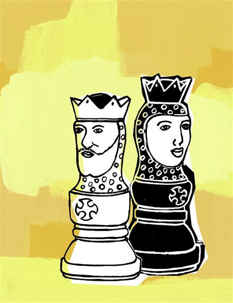 King And Queen Chess Pieces Drawings