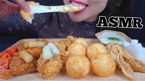 Asmr Eating Korean Fried Chicken Cheese Balls Soft Crunchy Eating