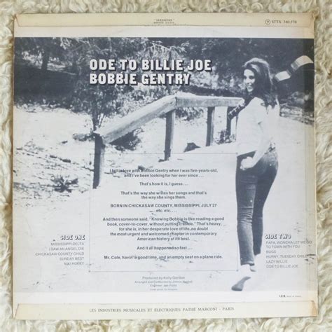 Ode To Billie Joe French Original By Bobbie Gentry Lp With