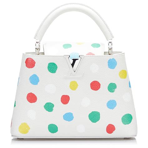 Louis Vuitton White X Yayoi Kusama Infinity Dots Capucines Bb Leather